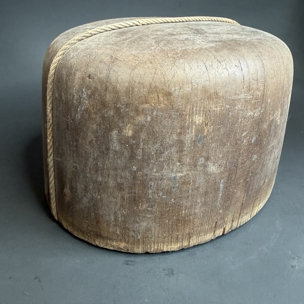 Antique Primitive Millinery Wood Hat Block Mold Form Hatter Tool Negligee 4 7/8